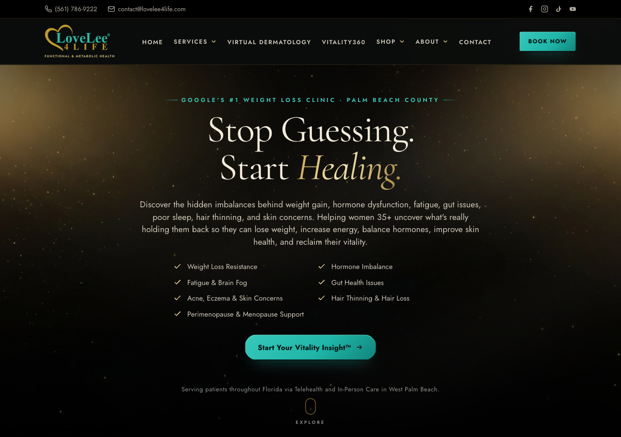 Current screenshot of LoveLee 4Life website